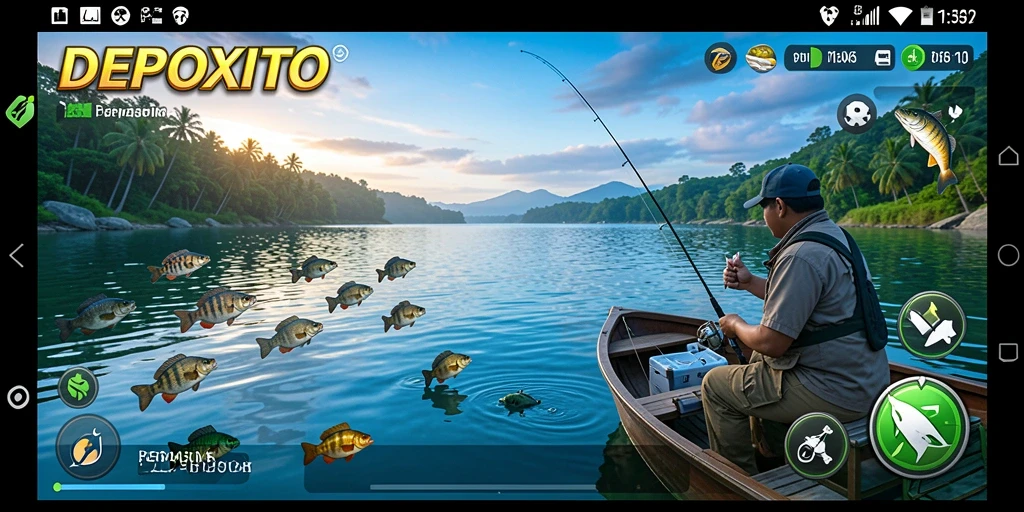 Tampilan gameplay DEPOXITO dengan aksi memancing yang mendebarkan.