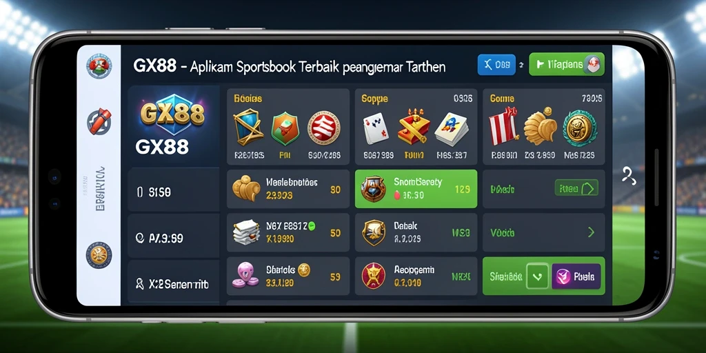 Tampilan antarmuka GX88 saat melakukan taruhan olahraga.