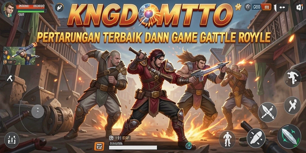 Tampilan gameplay KINGDOMTOTO yang intens dalam mode Battle Royale.