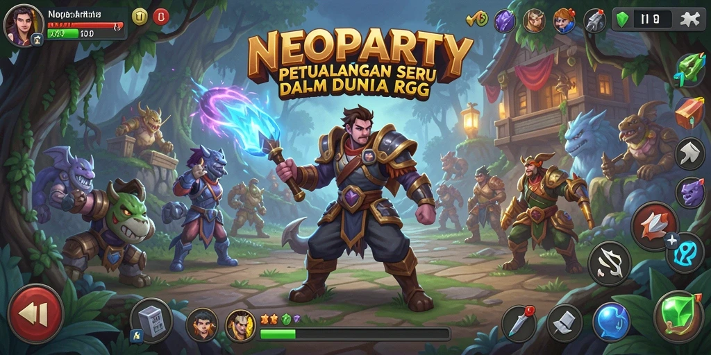 Tampilan menarik gameplay NEOPARTY dalam dunia RPG.