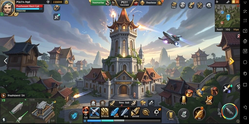 Menampilkan aksi seru dalam gameplay Tower Defense PG11.