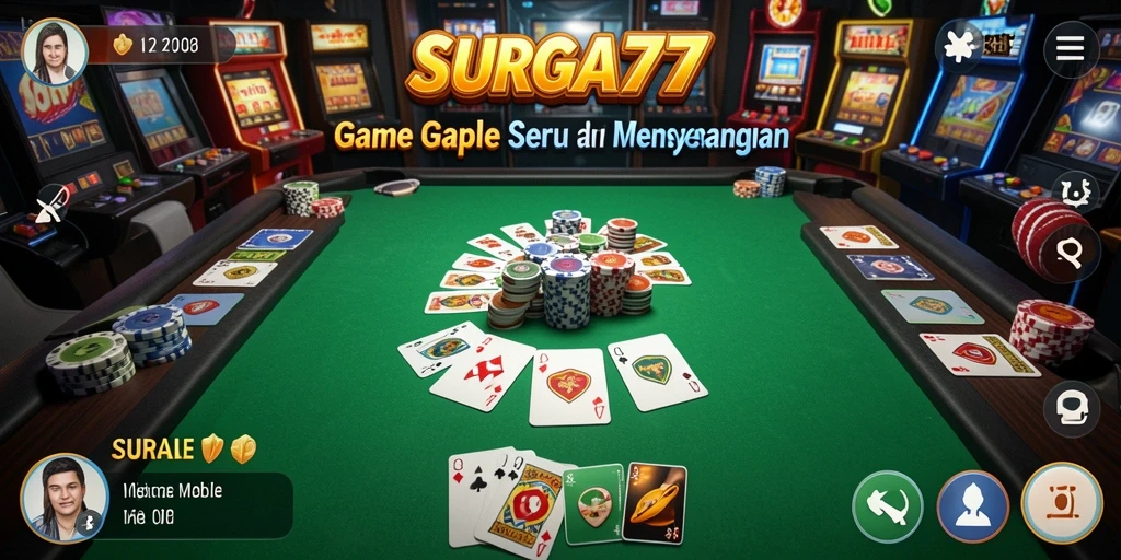 Tampilan menarik dari gameplay Gaple di SURGA77.